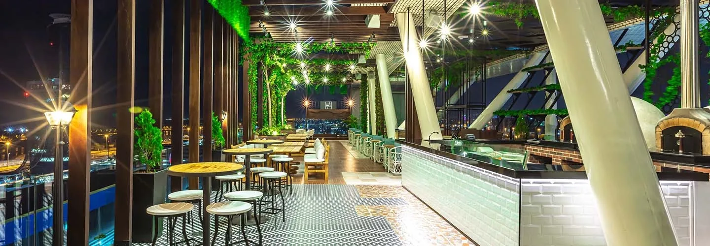 Rooftop restaurant terrace at ADNEC